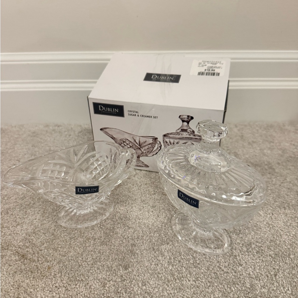 Godinger Dublin Crystal Sugar and Creamer Set